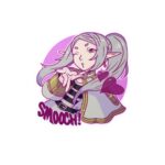 Anime Frieren 'Smooch!' Kiss-Cut Vinyl Sticker - Cute Kissing Pose Decal - Image 13